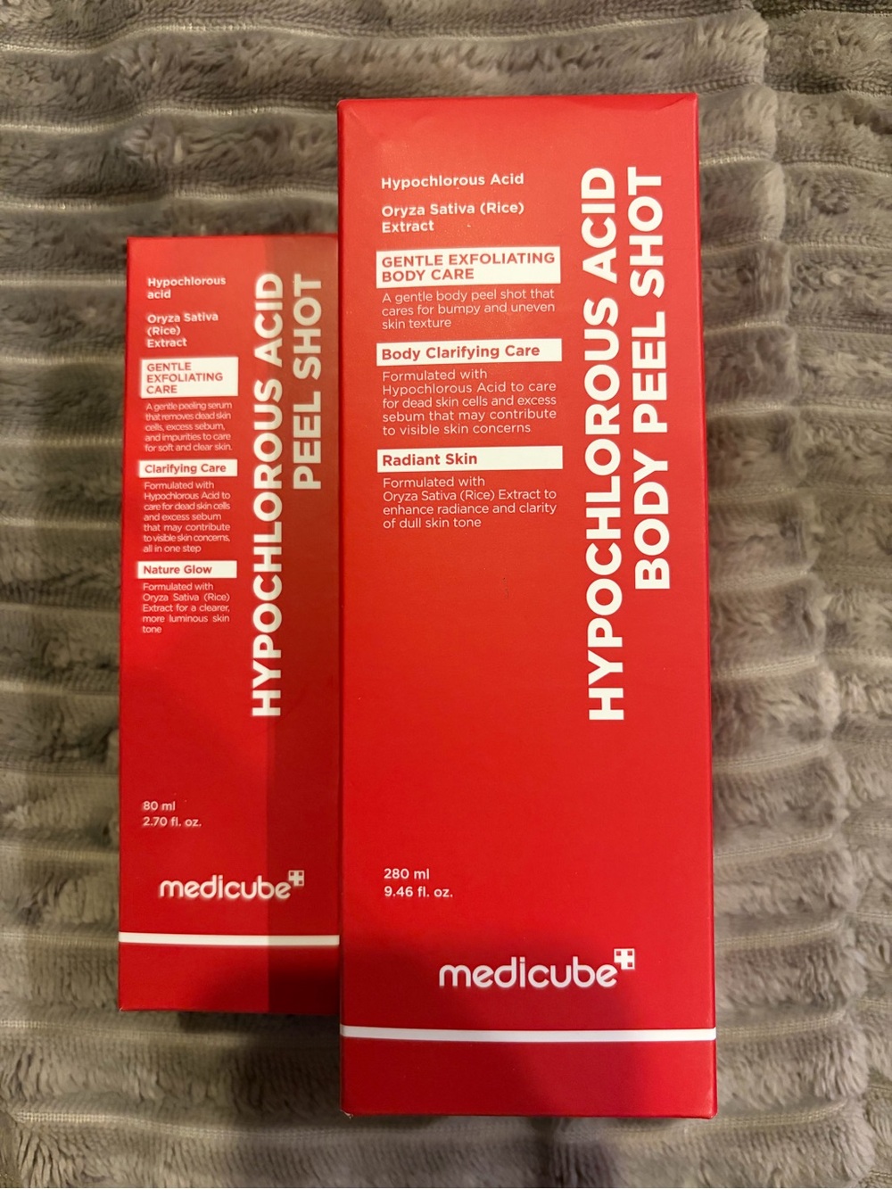 Medicube Hypochlorous Acid Body Peel Shot 80ml and Body Peel Shot 280ml